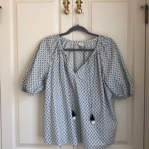 Black and white blouse